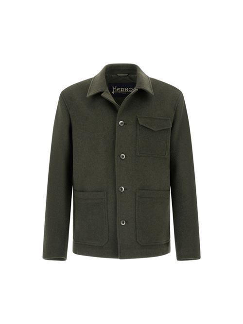 Giacca field da uomo in misto lana color verde militare HERNO | FI000138U33475R7740